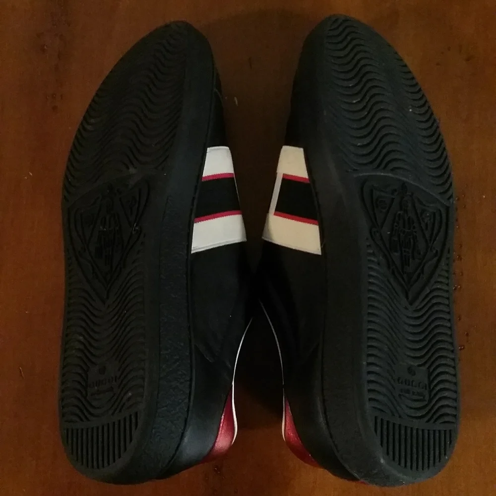 Authentic Men's Gucci Ace Stripe Leather Sneakers - Picture 6 of 7